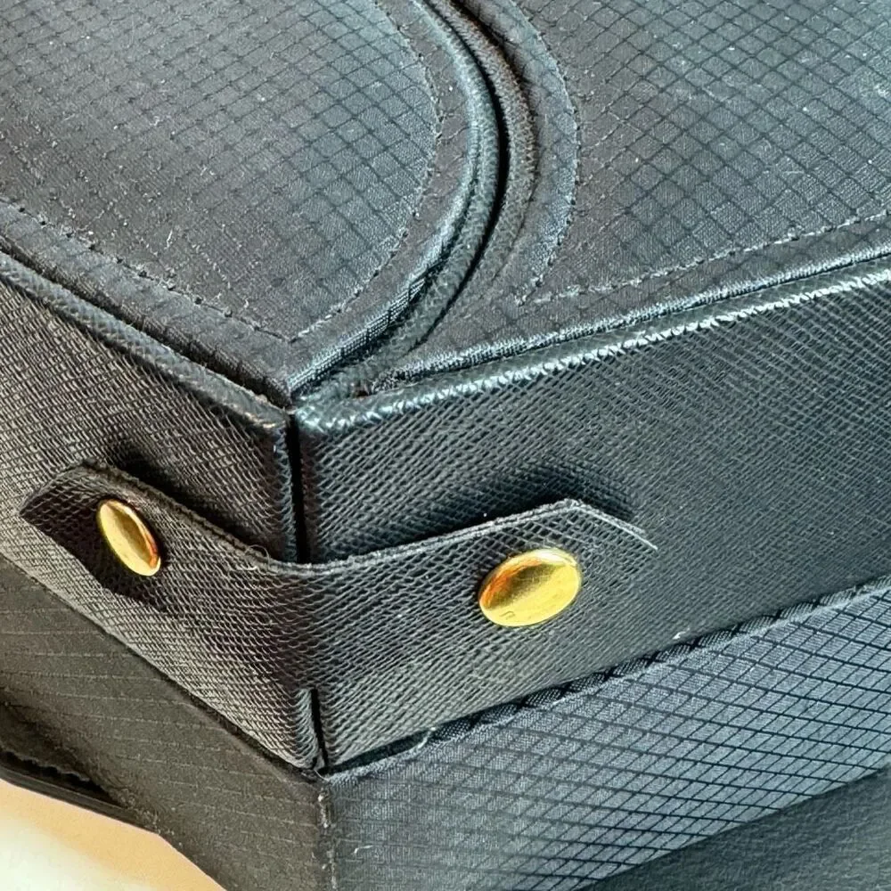 Hexagon Jewelry Box Swivel Compact Slide Outs Multi Compartment in Black